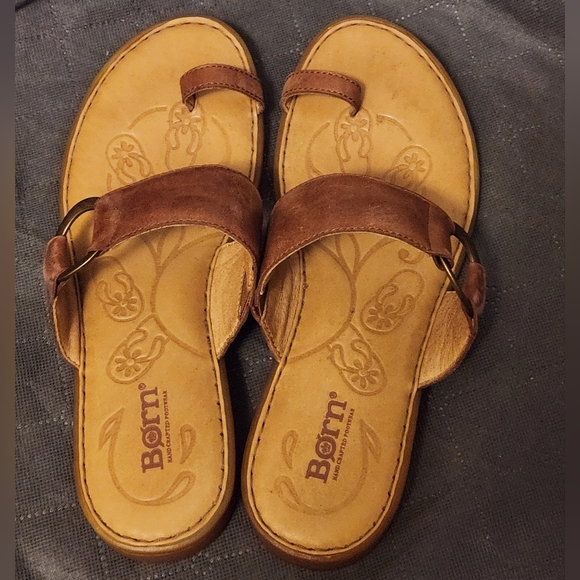 Born Ladies Brown Leather Sandals Size 8 - Picture 3 of 7